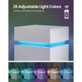 thumbnail image 4 of VASAGLE Nightstand with LED Lights, Adjustable Light Colors, Bedside Table, Side Table with 3 Drawers, Modern Style, 13.8 x 15.7 x 21.7 Inches, Cloud White, 4 of 6