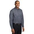 thumbnail image 4 of Port Authority S608ES Extended Size Long Sleeve Easy Care Shirt, Strong Blue, 10XL, Mens Casual Button Down Shirts, 4 of 6