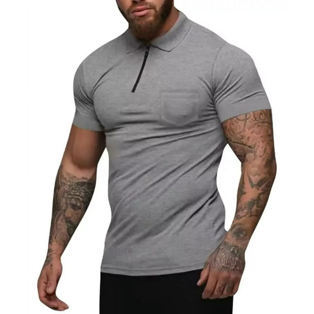 Playera Polo Hombre Slim Fit Manga Corta Moda Cierre G