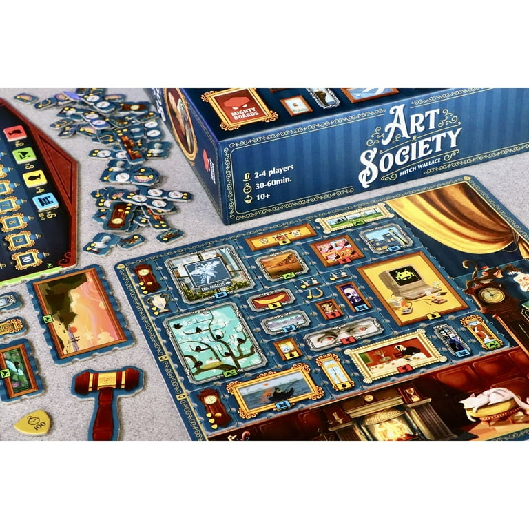 Mighty Boards: Art Society - Collection Board Game, Bid At Auctions, Collect & Display Your Art, Ages 10+, 2-4 Players, 30-60 Min Mighty Boards: Art Society - Collection Board Game, Bid At Auctions, Collect & Display Your Art, Ages 10+, 2-4 Players, 30-60 Min
