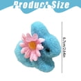 thumbnail image 3 of Spring Faux Moss Bunny Easter Decor, 2.6'' Easter Bunny Figurines with Daisy, Flocked Bunny Easter Decorations for Home Colorful Rabbit Decor Easter Party Favors Gifts Easter Basket Stuffers, Blue, 3 of 9