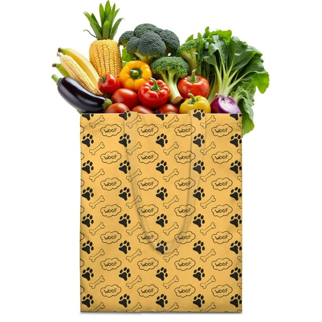 Sac Fourre-Tout en Toile pour Chien – Design Ludique Chiot et Queue Sac de Courses Réutilisable