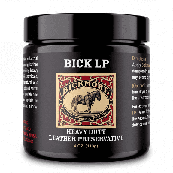 Bickmore Leather Conditioner, Scratch Repair Bick LP 4oz - Heavy Duty LP Leather Preservative | Leather Protector, Softener and Restorer Balm for Dry, Cracked, and Scratched Leather | Made i