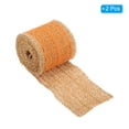 thumbnail image 3 of Unique Bargains 2.4' Wide 2.2 Yards Burlap Ribbon Lace Roll Wrapping Fabric Crafts Roll Orange 2 Pack, 3 of 6