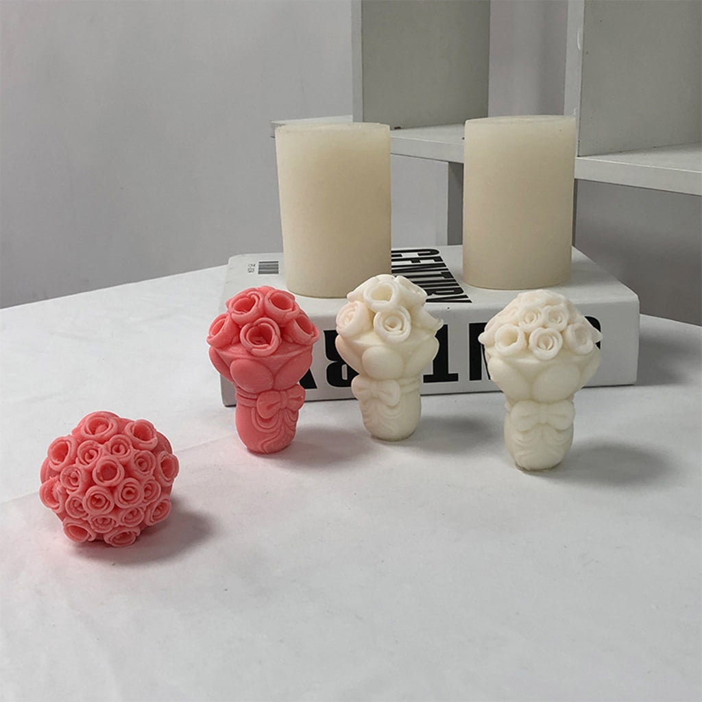 3D Rose Flower Candle Mold Handmade Soap Gypsum Mould Chocolate Molds Baking Tool Decoration DIY Craft