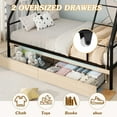 thumbnail image 5 of Twin Over Full Bunk Beds for Kids, Metal Bunk Bed with 2 Drawers and LED Lights, Heavy Duty Bunkbeds No Box Speing Needed, with Ladder and Full-Length Guardrail, Black, 5 of 9