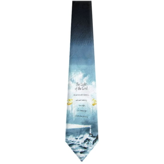 BuyYourTies - Mens Novelty Christian Necktie - Black Seafoam Green
