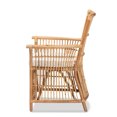 thumbnail image 4 of bali & pari Rose Modern Bohemian White Fabric Upholstered and Natural Brown Rattan Armchair, 4 of 10