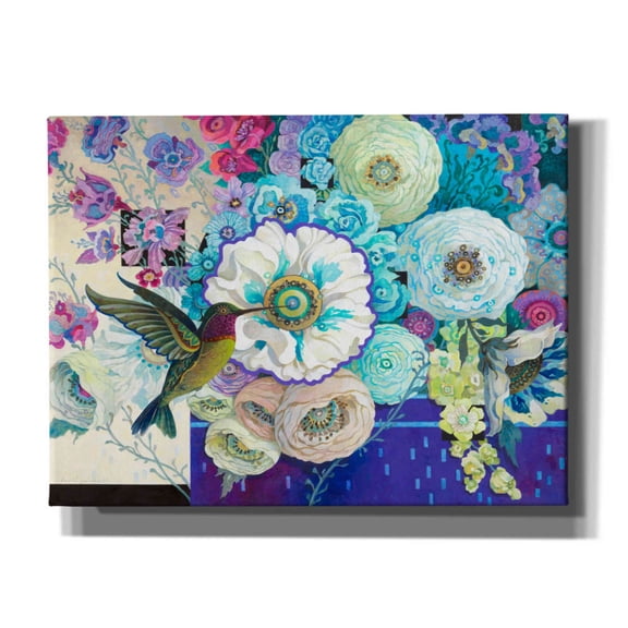 Epic Graffiti 'Celebration Floral' by David Galchutt, Canvas Wall Art, 16"x12"