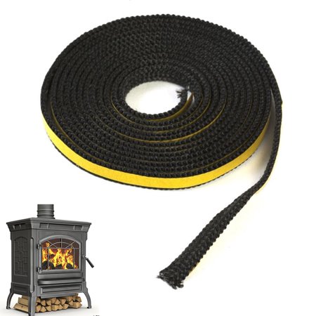 Goodhd 4M Fireplace Gasket Self Adhesive 10x2mm Sealing Tape Glass Door Furnace