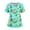 Light Blue, variant on Scrub Tops Women V Neck Short Sleeve Plus Size Scrub Shirts Hawaiian Tropic Nurse Scrubs Stretchy Summer Holiday Trendy Uniform Shirts With Pockets Sky Blue 4XL