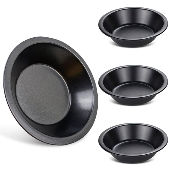 Mini Pie Tins 5 Inch, Nonstick Carbon Steel Bakeware Set, 4pc Small Pie Pans for Baking Cakes, Pot Pies, and Quiches, Send Goods from Local Warehouse