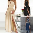thumbnail image 3 of Aellinatey Women Sleeveless One Shoulder High Waist Solid Color Long Dress Evening Gown, 3 of 15