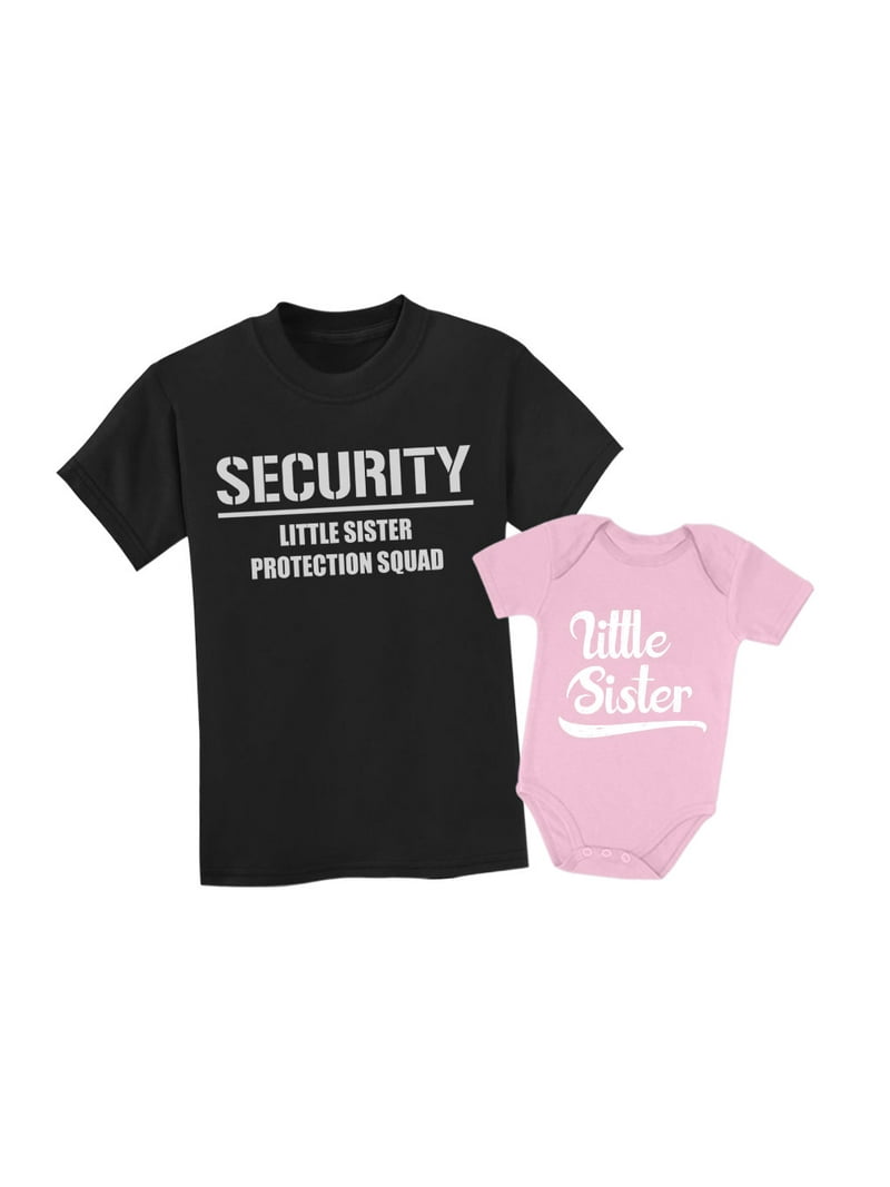 Dyster grave Tænk fremad Big Brother & Little Sister Siblings Set Security For My Little Sister  Shirts Toddler Kids T-Shirt Black 5/6 / Baby Bodysuit Pink 6M (3-6M) -  Walmart.com
