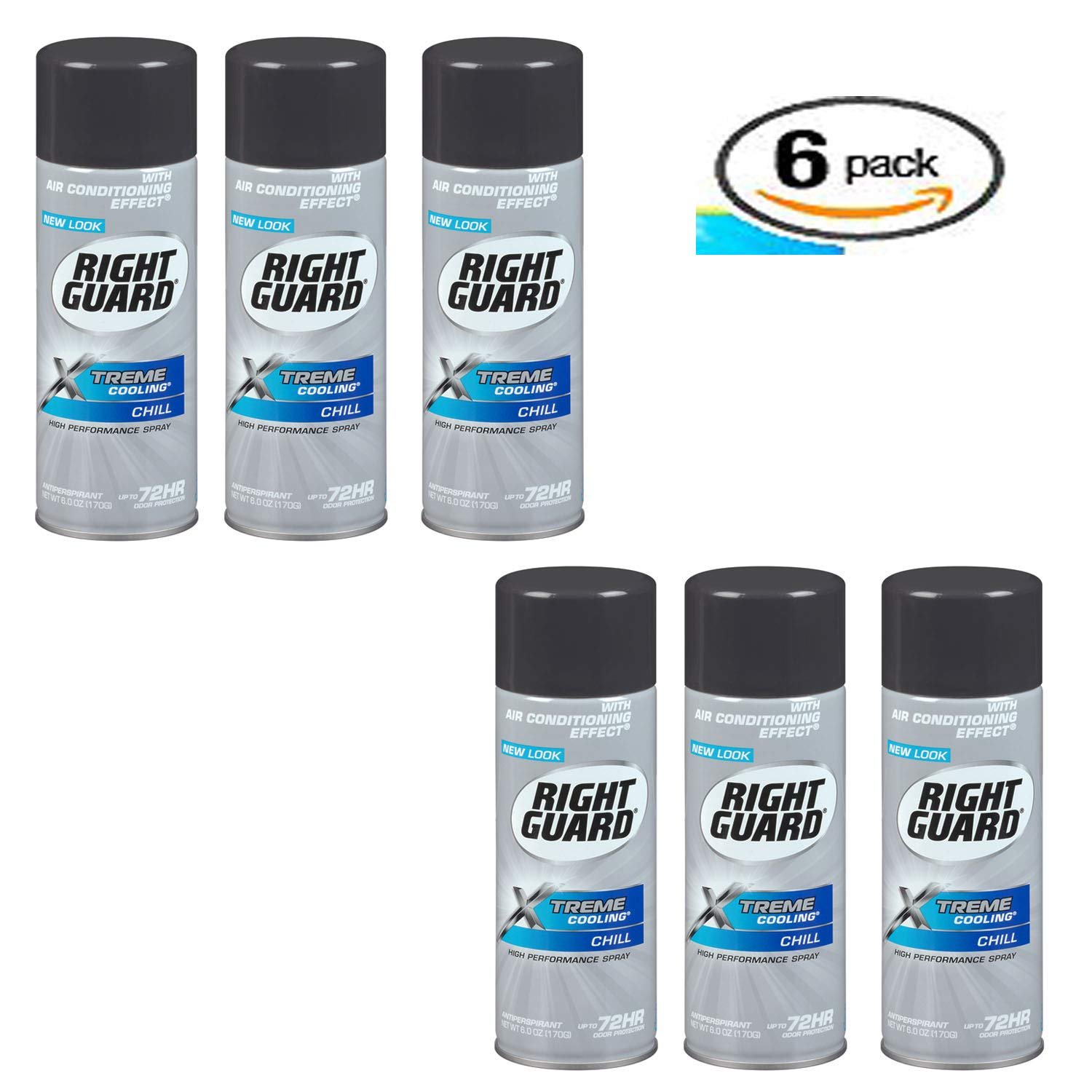 Right Guard Xtreme Cooling Antiperspirant Deodorant Aerosol Spray, Chill, 6 Oz (Pack Of 6