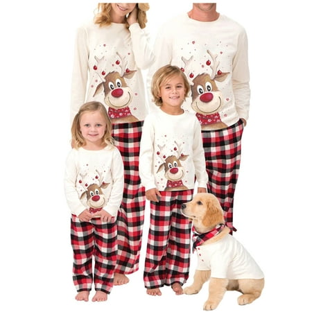 

Qiylii Family Christmas Pjs Matching Sets Baby Christmas Matching Jammies for Adults and Kids Holiday Sleepwear Set