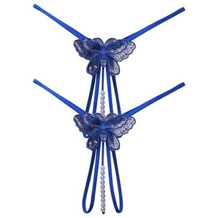HYSYSB Crotchless Underwear for Women thongs for Women plus Size G String thong Panties for Women thong Briefs Thong Pants String Underwear Very Underwear micro Thongs for Women Blue One Size