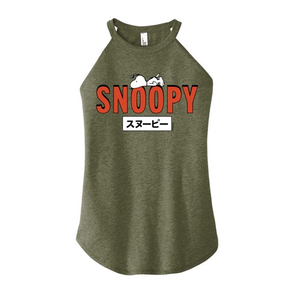 Peanuts - Snoopy Red - Juniors High Neck Tank Top