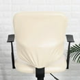 thumbnail image 4 of HAHDAXIA PU Waterproof Office Chair Cover 2-Piece Stretchable Computer Desk Chair Seat Covers Removable Washable Rotating Chair Covers (Beige), 4 of 6