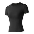 thumbnail image 6 of Womens Workout Compression Shirts Solid Color Short Sleeve Crew Neck Basic Yoga Tops Lightweight Soft Comfy Slim Fit Tees, 6 of 6