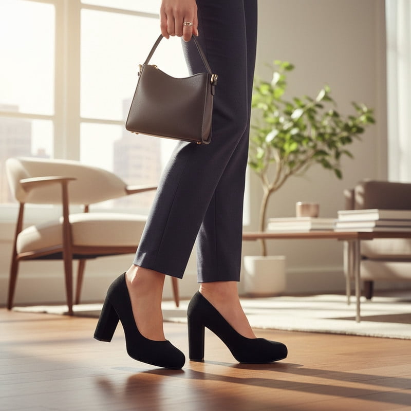 Women’s Hidden Platform Block Heel Pumps