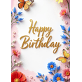 thumbnail image 4 of Floral Design Birthday Banner Butterfly Nature Theme for Celebration Party Indoor Outdoor, 4 of 8