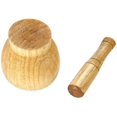thumbnail image 3 of Mortar Pestle Set, Kitchen Hand Manual Wood Garlic Ginger Spices Mortar Pestle Set Grinding Bowl Grinder, 3 of 7