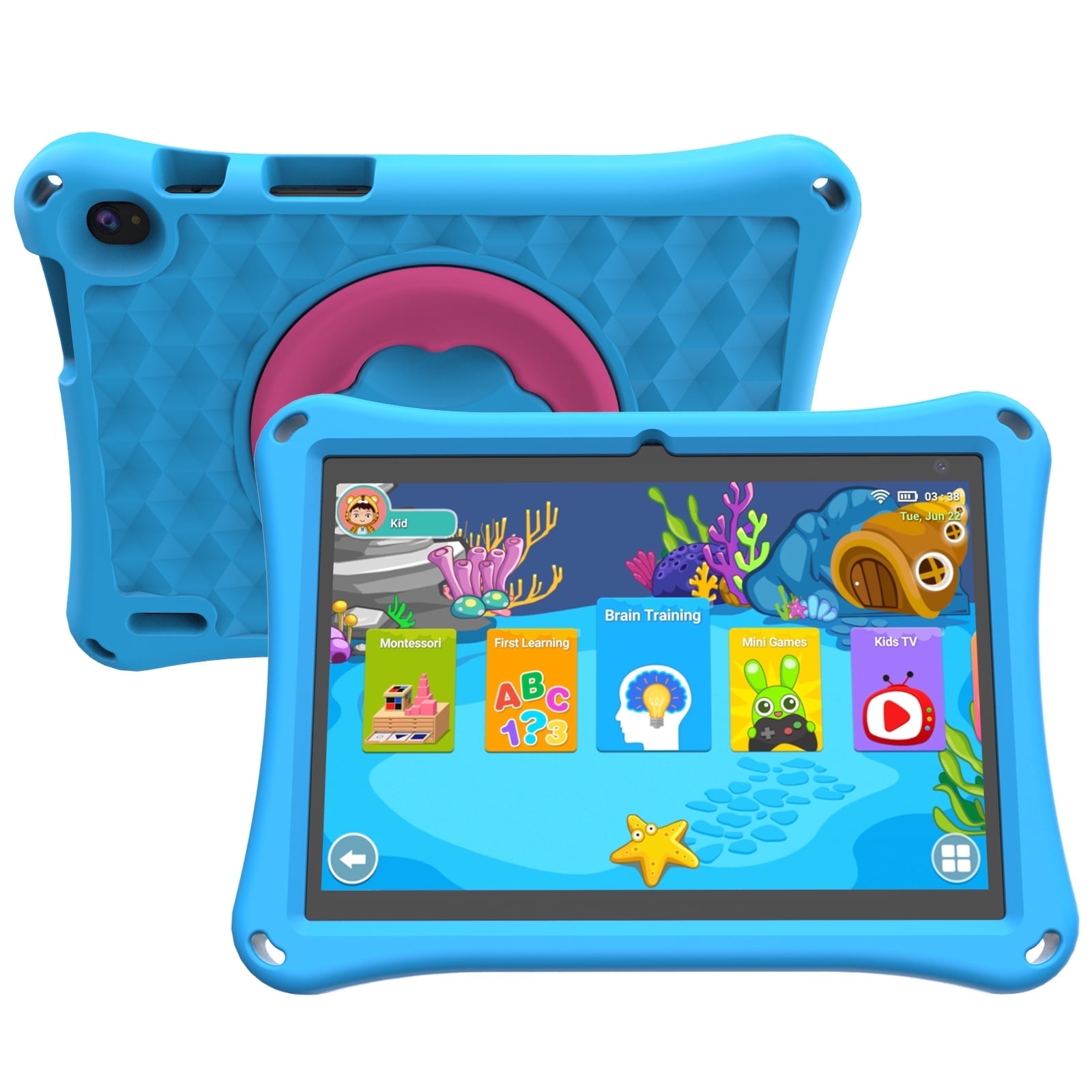 Android 14 Kids Tablet, 10.1 inch Tablet for Kids, 6GB RAM 32GB ROM+1TB Expand Tablets, 1.8Ghz Quad-core Processor, Parental Control Toddler Tablet, 6000mAh Battery, Kids Tablet with Kid-Proof Case