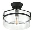 thumbnail image 2 of Trade Winds Gardner Glass Semi-Flush Mount Ceiling Light in Matte Black, 2 of 7