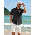thumbnail image 3 of COOFANDY Men' Cotton Shirts Short Sleeve Casual Button Down Shirts Summer Beach Wedding Shirts, 3 of 6