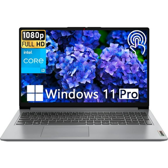 Lenovo 2024 IdeaPad 1i Laptop for Business, 15.6" FHD Touchscreen Laptop, Intel Core i3-1215U, 8GB RAM, 256GB SSD, Intel UHD Graphics, WiFi 6, Windows 11 Pro, Cloud Gray