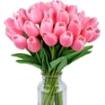 thumbnail image 1 of 15 tulipanes artificiales de seda de tacto real para decoración del hogar, Día de la Madre, primavera, boda, ramos, arreglos florales., 1 of 8