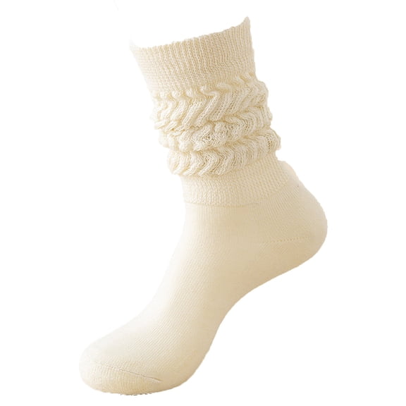 DHFJKG Knee High Socks For Women Slouch Socks Solid Color Preppy Style Ribbed Casual Stockings