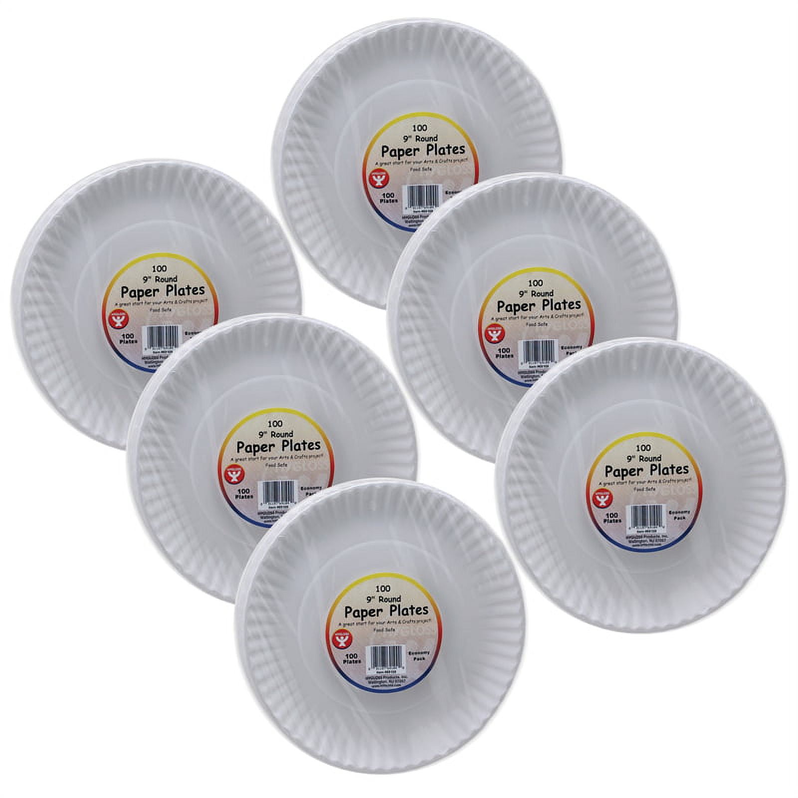 Paper Plates, 9" - 100 per Pack, 6 packs