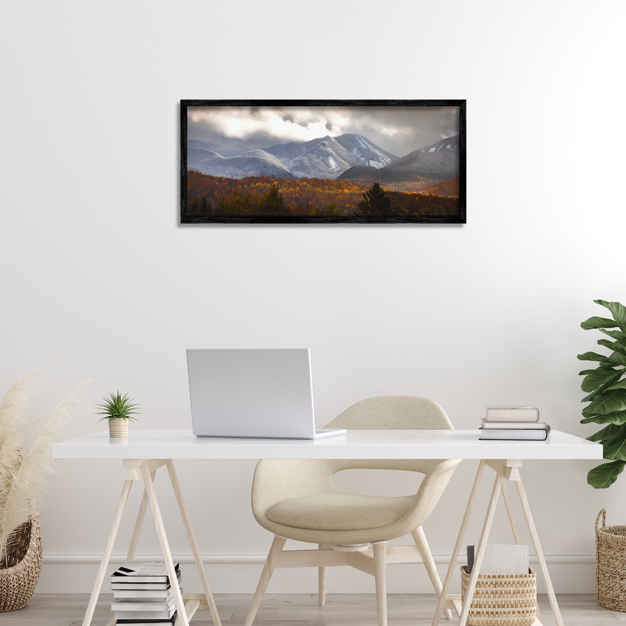Stupell Industries Colliding Seasons Mountainscape Black Framed Giclee Art, design by Jonathan Zaharek