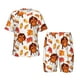thumbnail image 1 of Balery Thanksgiving Turkey Leaves Conjunto de Pijama Infantil de Manga Corta con Estampado – Ropa de Dormir de Algodón Suave-Large, 1 of 6