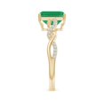 thumbnail image 3 of Angara Natural 1.5 Ct. Emerald with Diamond Classic Ring in 14K Yellow Gold for Women (Ring Size: 3), 3 of 9