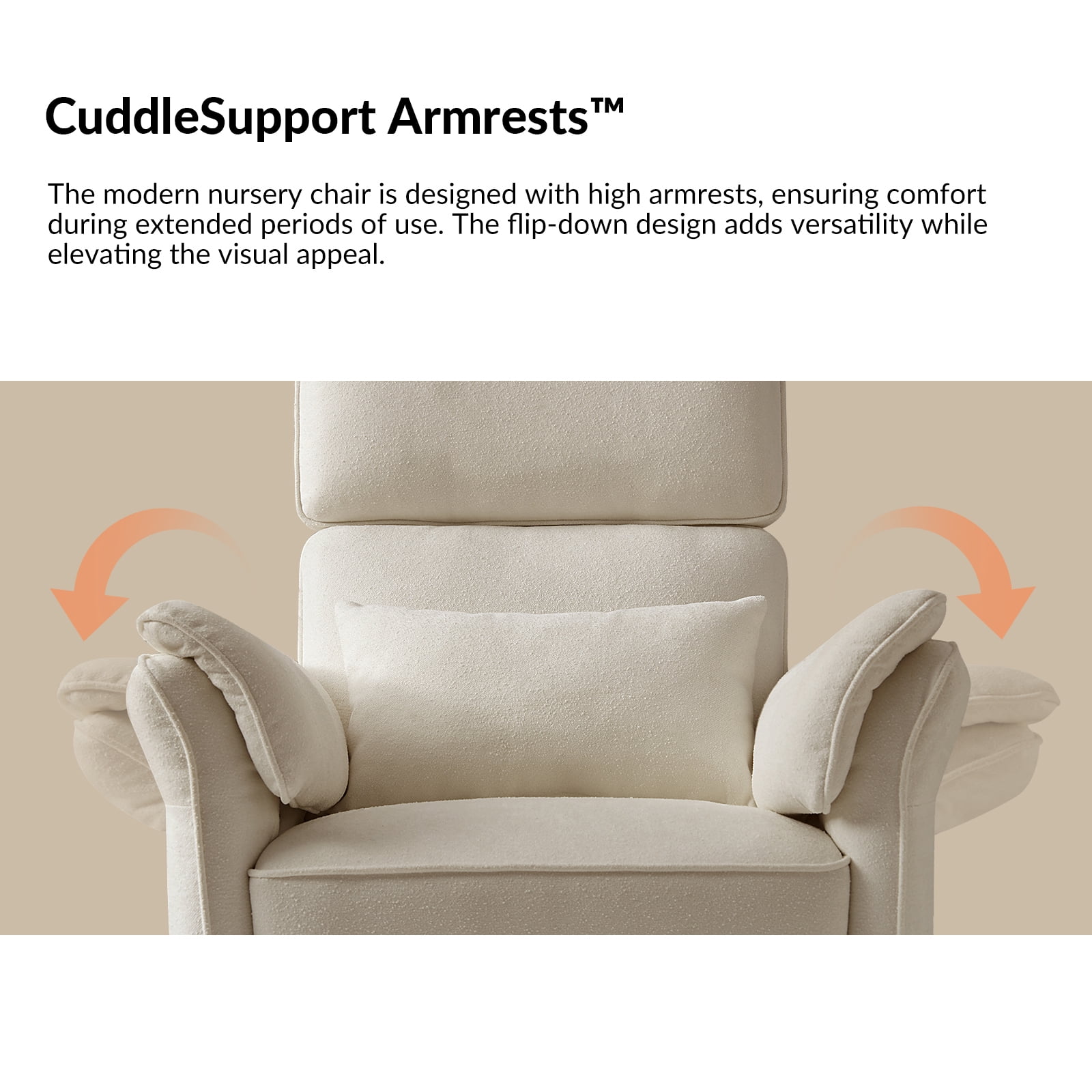 Nursery Recliner Chair Electric Power Glider Swivel Rocking with USB, Waterproof Stain-resistant, Beige