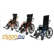 Circle Specialty Ziggo Pro 14 Reclining Manual Wheelchair for Kids, Young Adults. Foldable Design Makes it Easy to Carry and Store. Eye-catching Colored Steel Frame with Straps & Desk Length Armrest