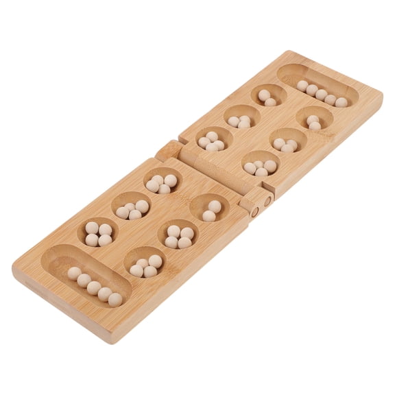 LOLIPPYY 1Pc Mancala Board Game in Khaki , Simple Folding Design for and Family Fun