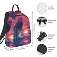 thumbnail image 3 of Naloa Hawaiian Island Beach Shark Print Lightweight DayBackpack Suitable for school, work, shopping, travel, etc., 3 of 5