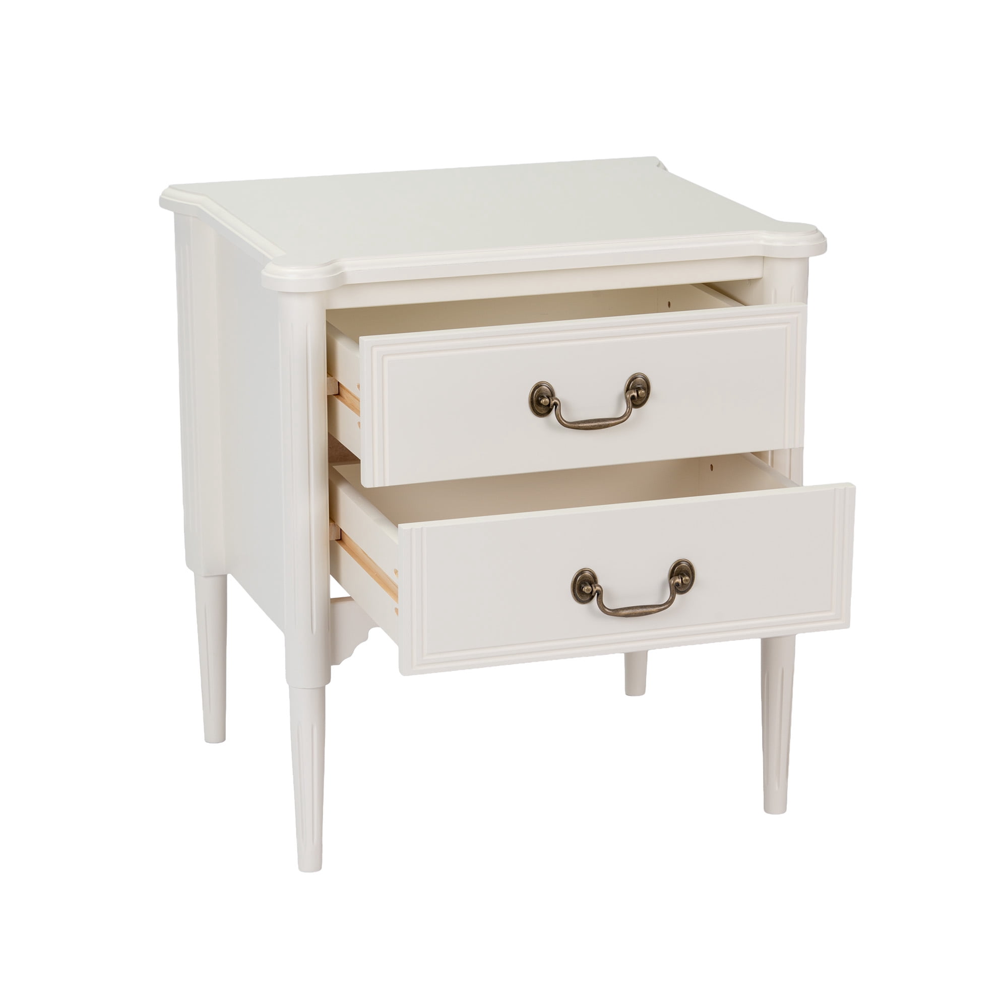 Design House Oxford End Table with Drawers, Antique White