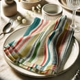 thumbnail image 3 of Vargottam Beige StripeDesign Cotton Muslin Napkins - Set of 12, 20-Inch, Luxurious Soft Cloth Napkins for Dining & Events, Absorbent, Washable & Tableware, 3 of 7