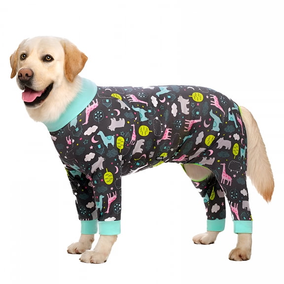 TELOLY Dog Pajamas Jumpsuit, Lightweight Dog Pjs Clothes Apparel Onesies, Shirt for Large Size Dogs After Surgery