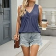 thumbnail image 6 of AherBiu Tank Tops for Women V Neck Ruched Loose Summer Casual Camisole Tshirts Sleeveless Tunic Tops to Wear with Leggings, 6 of 9