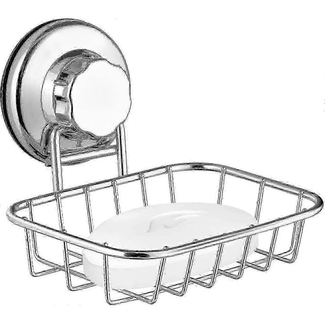 Suction Cup Soap Dish Soap Holder, Super Powerful Suction Cup Made Of Strong Stainless Steel For Shower, Bathroom And Kitchen