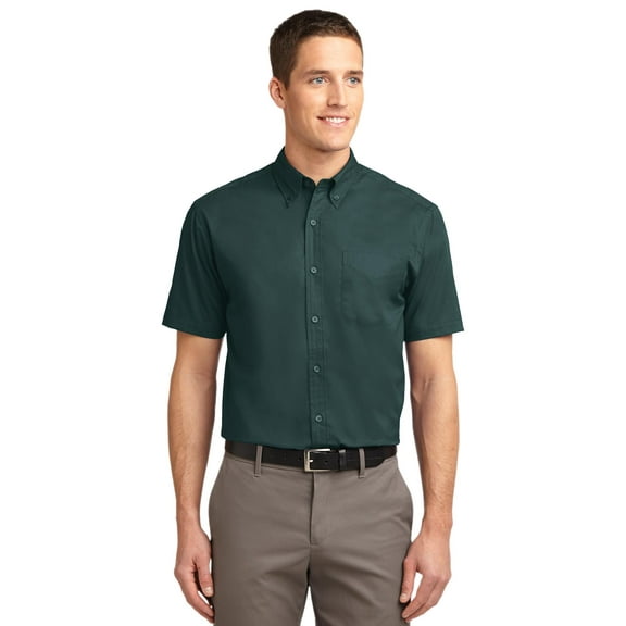 Port Authority Short Sleeve Easy Care Shirt. S508 , S508 , Dark Green/Navy , XX-Large
