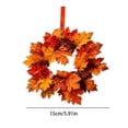 thumbnail image 3 of 2PCS Fall Maple Leaves Hanging Wreath, Mini Fall Wreaths for Kitchen Cabinets, Thanksgiving Maple Leaves Farmhouse Door Mantle Wall Hanging, Thanksgiving Candle Ring Table Decoration, 3 of 9