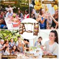 thumbnail image 6 of 3 Tier Wooden Cupcake Stand with Swing and Flower Decoration, Large Dessert Stands with Serving Tray, Removable Trays,  (Dark Brown), 6 of 7