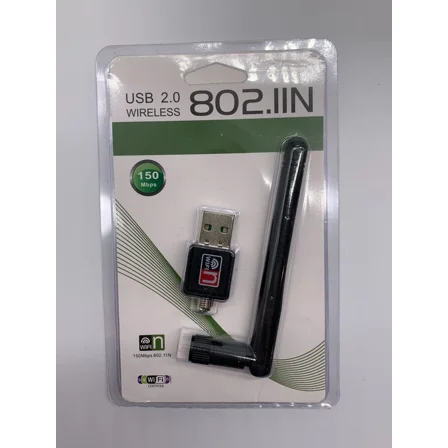 Usb 2.0 Wireless 802.Iin W-Fi Network Dongle Adapter 150 Mbps Black